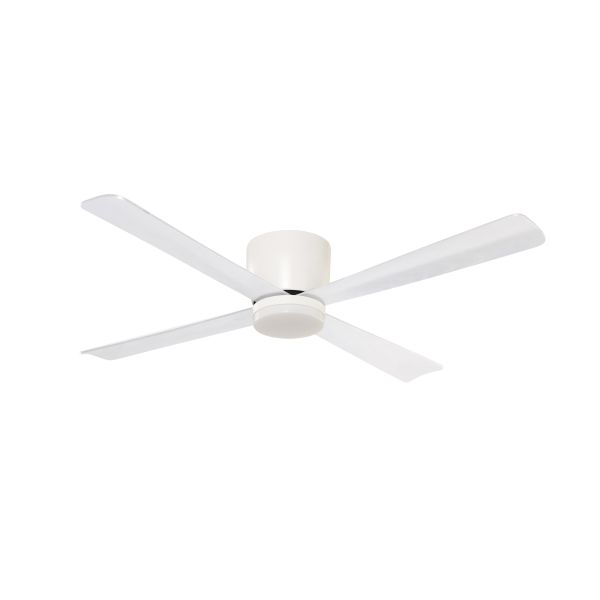 Ventilador DC SURAT blanco LED 18W 1600 Lm, con 4 aspas largas  47w potencia CCT Dim