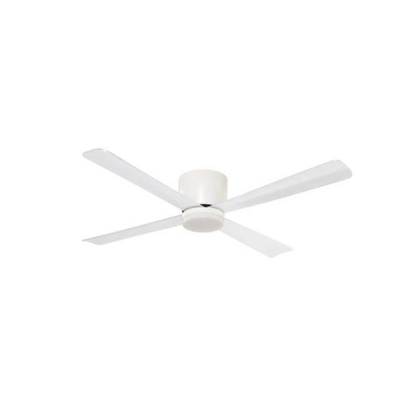 Ventilador DC SURAT blanco LED 18W 1600 Lm, con 4 aspas largas  47w potencia CCT Dim