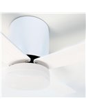 Ventilador DC SURAT blanco LED 18W 1600 Lm, con 4 aspas largas  47w potencia CCT Dim