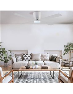 Ventilador SURAT LED branco DC 18W 1600 Lm, com 4 pás longas 47w potência CCT Dim 2