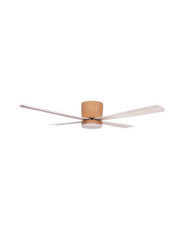 Ventilador LED DC SURAT madera 18W 1600 Lm, con 4 aspas largas 46W potencia CCT