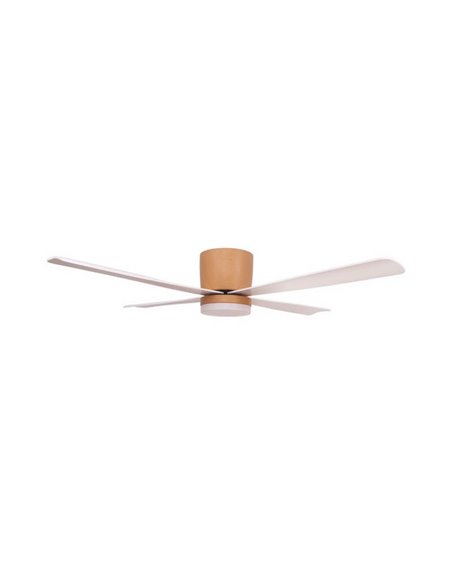 Ventilador LED DC SURAT madera 18W 1600 Lm, con 4 aspas largas 46W potencia CCT