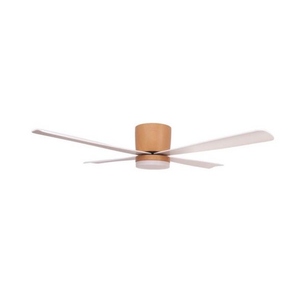 Ventilador LED DC SURAT madera 18W 1600 Lm, con 4 aspas largas 46W potencia CCT