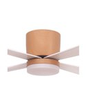 Ventilador LED DC SURAT madera 18W 1600 Lm, con 4 aspas largas 46W potencia CCT