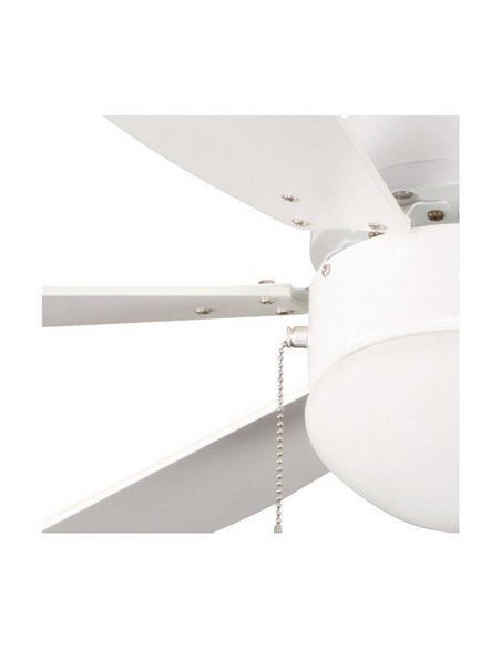 Ventilateur AC TABIT blanc 6 pales avec lumière 1xE27 pour petite pièce