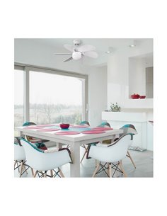 Ventilador AC TABIT blanco 6 aspas con luz 1xE27 para habitación pequeña 2