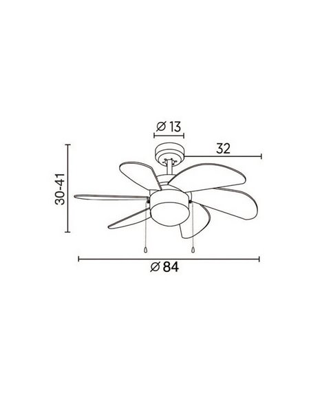Ventilador con luz AC TABIT madera 1xE27, habitación pequeña