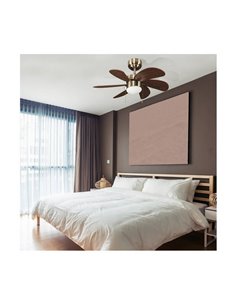 Ventilador con luz AC TABIT madera 1xE27, habitación pequeña 2