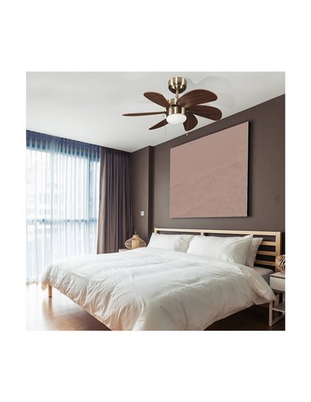 Ventilateur à bois AC TABIT avec lumière 1xE27, petite pièce