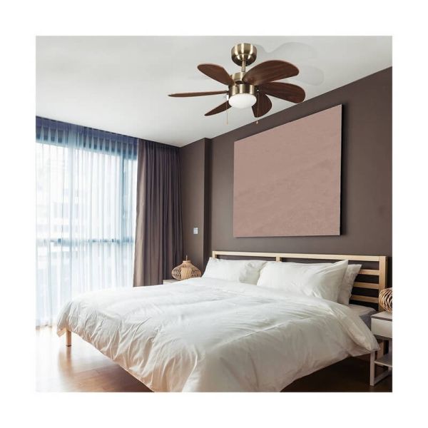Ventilador con luz AC TABIT madera 1xE27, habitación pequeña