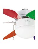 Ventilador AC TABIT multicolor con luz 1xE27, habitación pequeña infantil