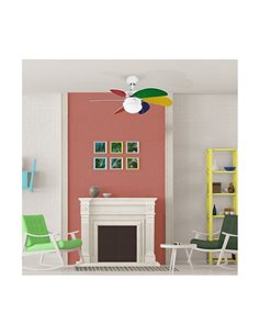Ventilador AC TABIT multicolor con luz 1xE27, habitación pequeña infantil 2