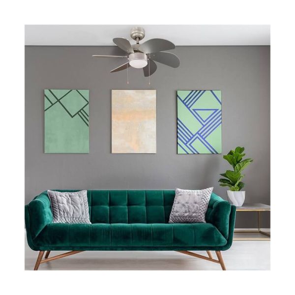 Ventilador AC TABIT multicolor con luz 1xE27, habitación pequeña infantil