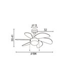 Ventilador AC TABIT multicolor con luz 1xE27, habitación pequeña infantil