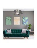 Ventilador AC con luz TABIT plata 1xE27, para habitación pequeña