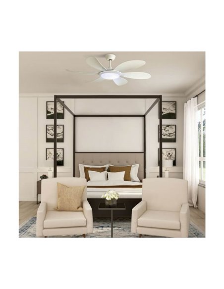 Ventilateur LED DC blanc TANIK 24W CCT pour grandes pièces en option Smart