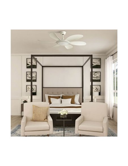Ventilador TANIK branco DC LED 24W CCT para salas grandes opcional Smart