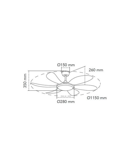 Ventilador LED DC TANIK blanco 24W CCT para habitaciones grandes opcional Smart