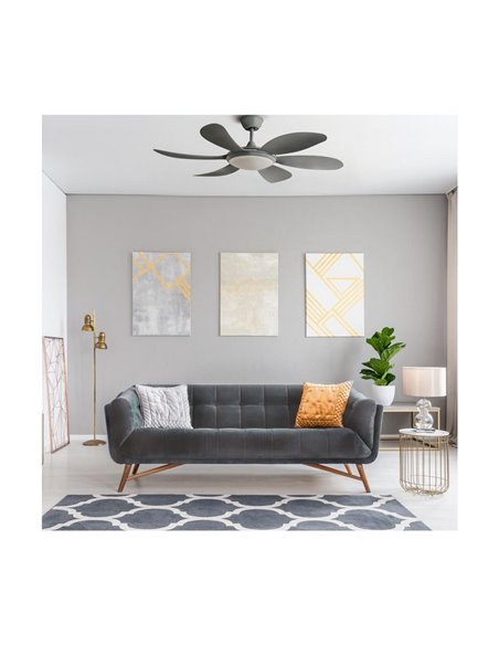 Ventilateur de plafond TANIK gris DC LED 24W CCT pour grandes pièces