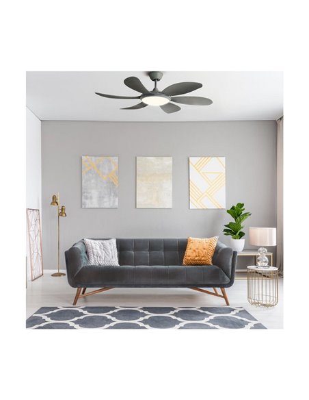 Ventilador de Techo LED DC TANIK gris 24W CCT para habitaciones grandes