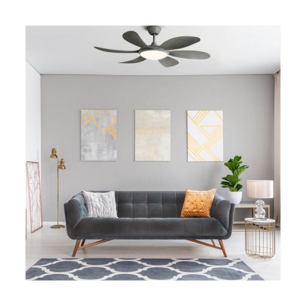 Ventilateur de plafond TANIK gris DC LED 24W CCT pour grandes pièces