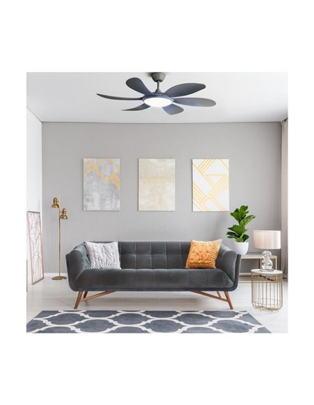 Ventilador de Techo LED DC TANIK gris 24W CCT para habitaciones grandes
