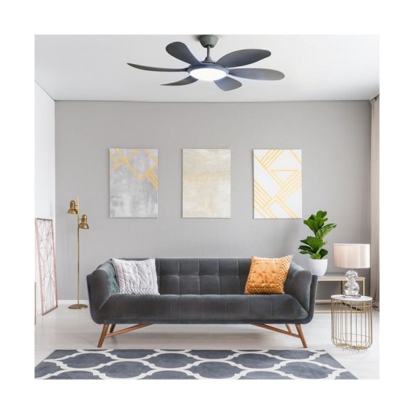 Ventilador de Techo LED DC TANIK gris 24W CCT para habitaciones grandes