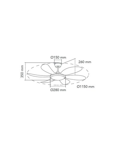 Ventilador de Techo LED DC TANIK gris 24W CCT para habitaciones grandes