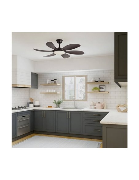 Ventilador de Techo LED DC TANIK marrón 24W CCT, para habitaciones grandes