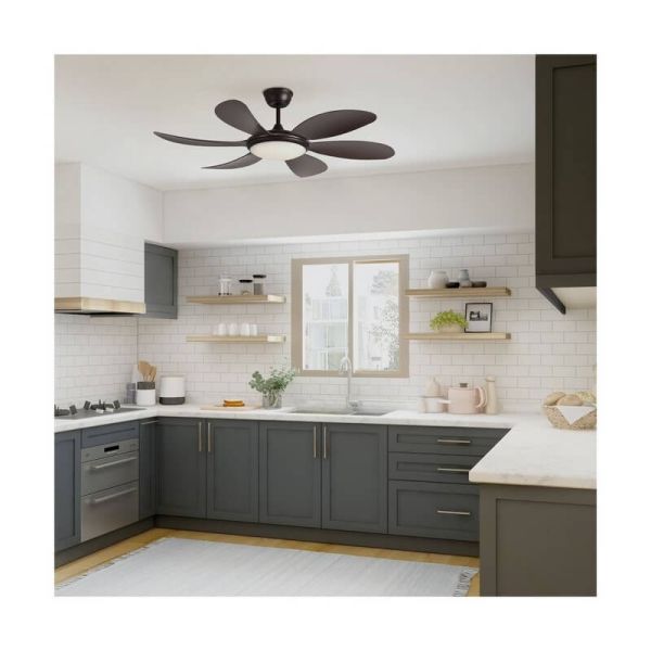 Ventilateur de Plafond LED TANIK Marron 24W CCT DC, pour grandes pièces