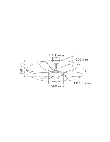 Ventilateur de Plafond LED TANIK Marron 24W CCT DC, pour grandes pièces