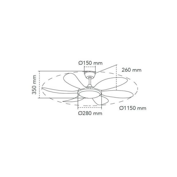 Ventilateur de Plafond LED TANIK Marron 24W CCT DC, pour grandes pièces