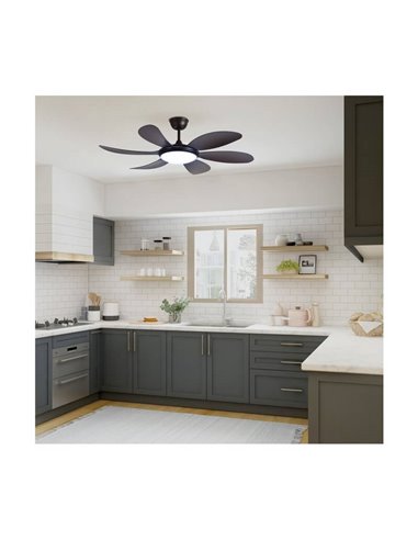Ventilador de teto LED TANIK Brown 24W CCT DC, para salas grandes
