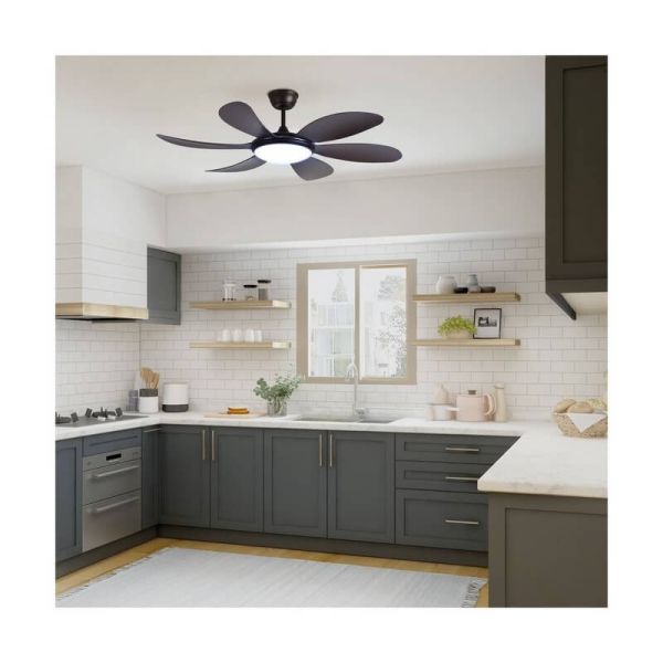 Ventilateur de Plafond LED TANIK Marron 24W CCT DC, pour grandes pièces