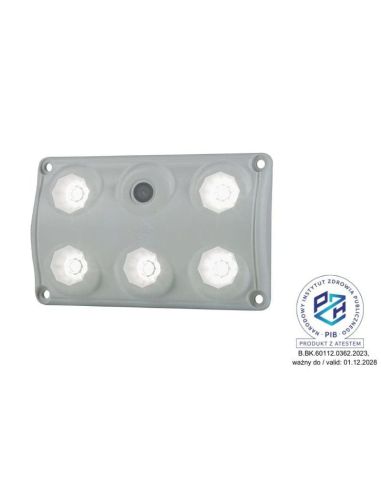 Plafonnier LED intérieur rectangulaire avec interrupteur avec 2 niveaux de lumière 100% - 30% IP65 900Lm 5000K Horpol