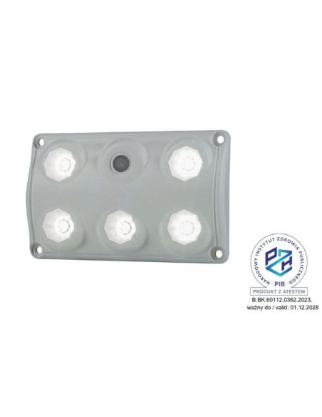 Plafon LED interior retangular com interruptor com 2 níveis de luz 100% - 30% IP65 900Lm 5000K Horpol