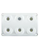 Plafón LED interior rectangular con interruptor con 2 Niveles de Luz 100% - 30% IP65 900Lm 5000K Horpol