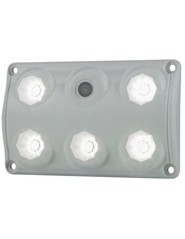 Plafon LED interior retangular com interruptor com 2 níveis de luz 100% - 30% IP65 900Lm 5000K Horpol