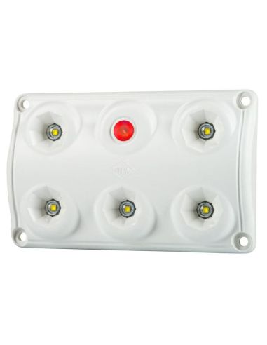 Plafón LED interior rectangular con interruptor con 2 Niveles de Luz 100% - 30% IP65 900Lm 5000K Horpol