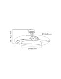 Ventilador de Techo LED aspas retráctiles TAORO Blanco y madera 72W 7920Lm CCT