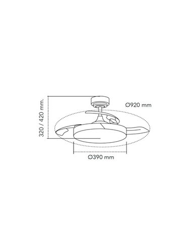 Ventilador de Techo LED aspas retráctiles TAORO Blanco y madera 72W 7920Lm CCT