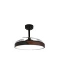 Ventilador de Techo LED aspas retráctiles TAORO Negro y madera 72W 7920Lm CCT