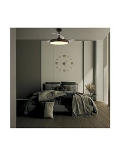 Ventilador de teto LED TAORO com lâminas retráteis Preto e madeira 72W 7920Lm CCT 2