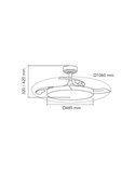 Ventilador de Techo LED aspas retráctiles TAORO Negro y madera 72W 7920Lm CCT