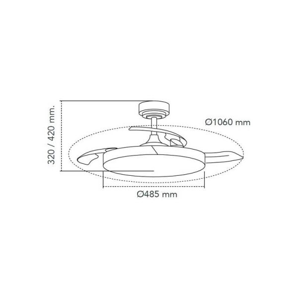 TAORO Ventilateur de Plafond LED à Pales Rétractables Noir et Bois 72W 7920Lm CCT
