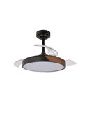 Ventilateur de Plafond LED à pales rétractables TAORO Mini Noir 46W 5520 Lm CCT