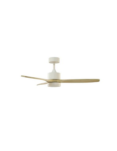 Ventilador de techo LED TERRE Blanco con aspas de madera natural 22W CCT