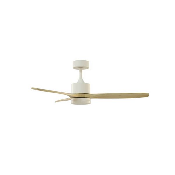 Ventilateur de plafond TERRE LED blanc avec pales en bois naturel 22W CCT