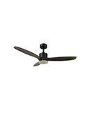 Ventilador de techo LED TERRE Negro con aspas de madera oscura 18W CCT