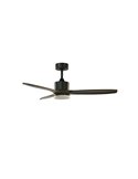 Ventilador de techo LED TERRE Negro con aspas de madera oscura 18W CCT